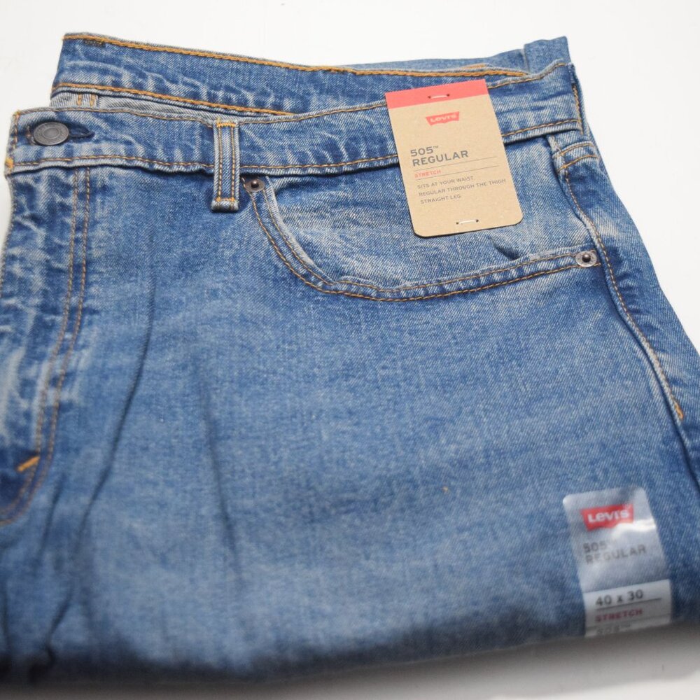 NWT Levi's Men's 505 Regular Fit Stretch Jeans 38X30 #005051649